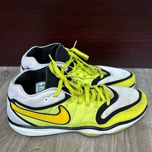Nike Air Zoom GT Hustle 2 Men Basketball Yellow and White Athletic Sneakers